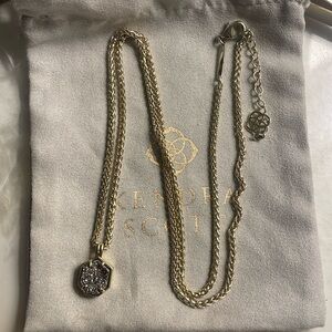 Kendra Scott Teo Necklace in Gold and Platinum Drusy